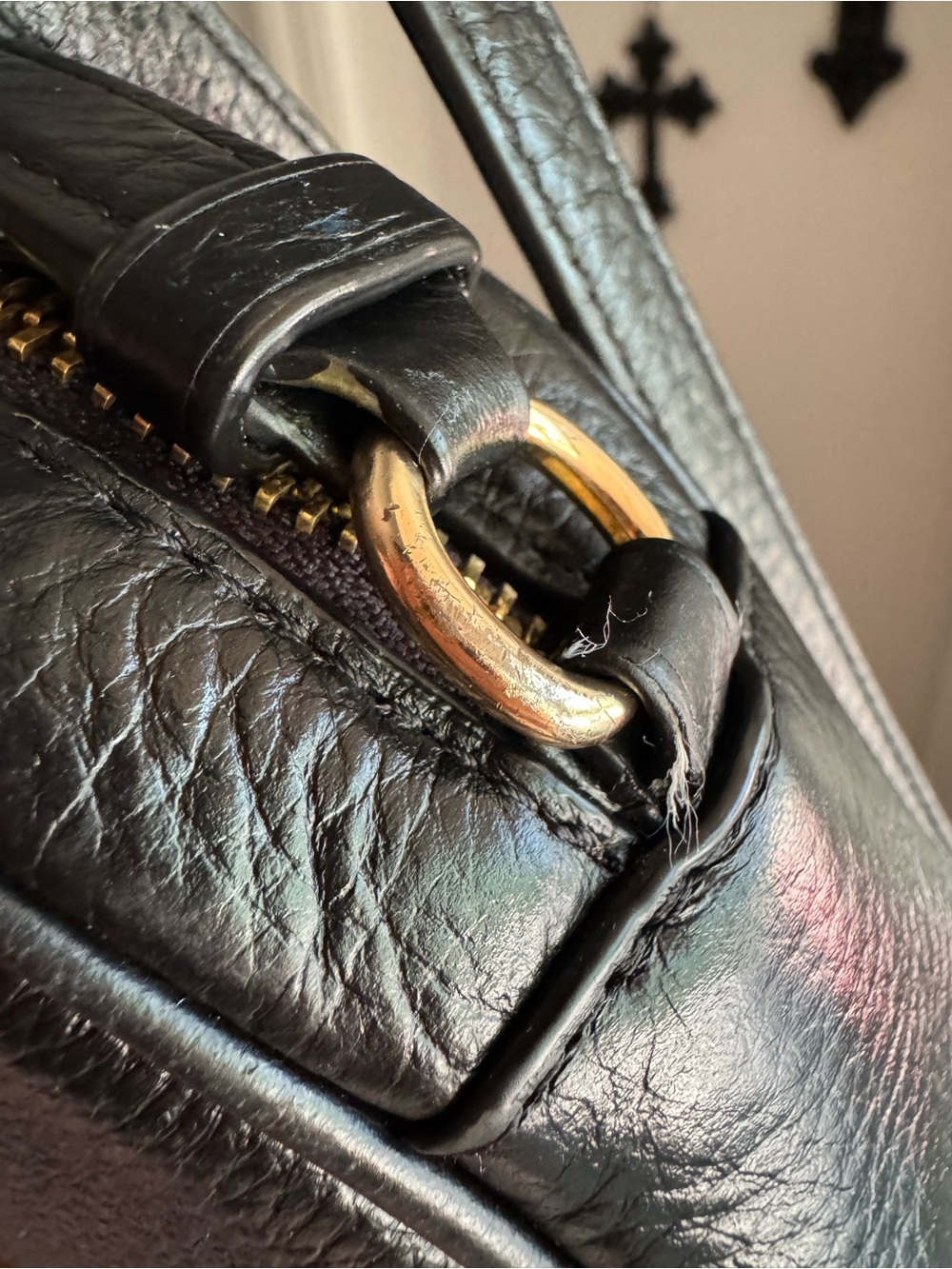 COACH Black Pebbled Leather Mini Jamie Camera Crossbody Bag - Picture 6 of 8